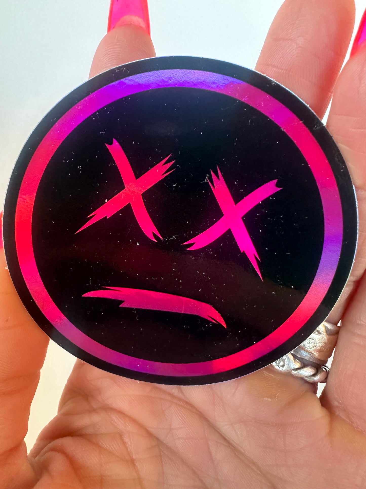 Hologram Pink Deadface Sticker
